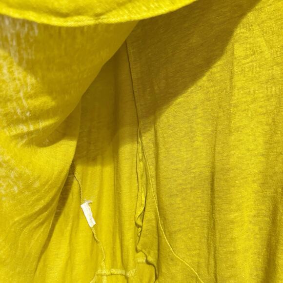 NWT Eri + Ali Ruffled Cross-Back Tee Size Small chartreuse Linen Anthropologie - Picture 4 of 5
